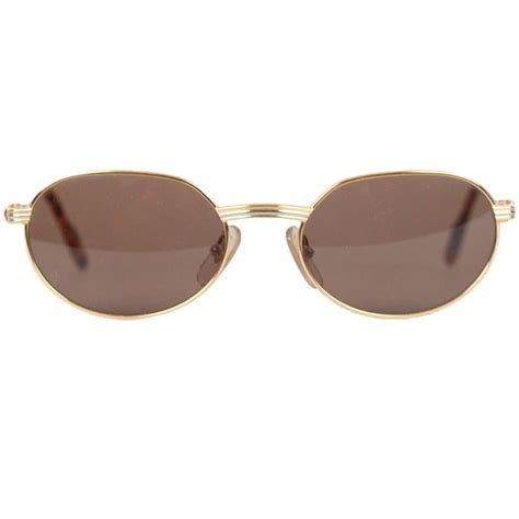 CARTIER Paris Vintage Sunglasses mod. LUEUR Gold Oval 53 .